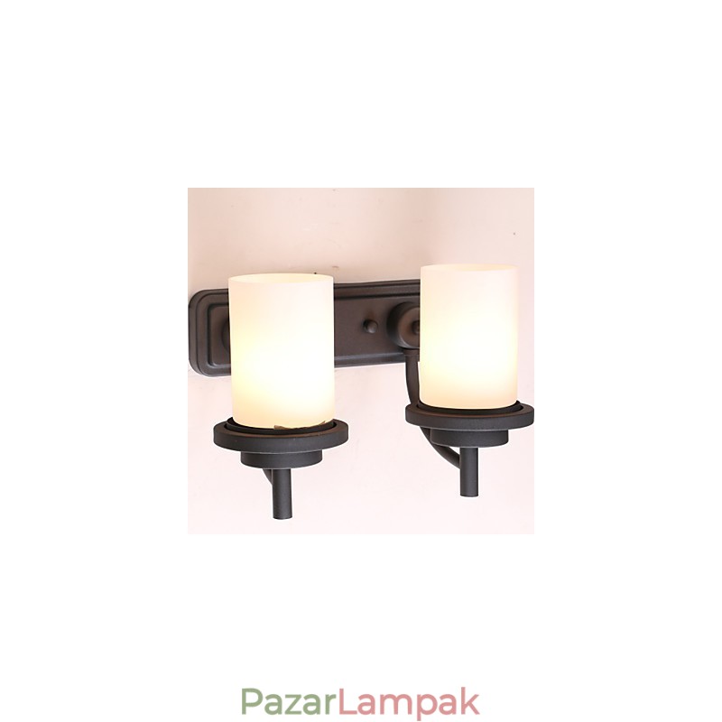 2*Retro Iron klasszikus stílusú fali lámpa festés közben, matt üveggel