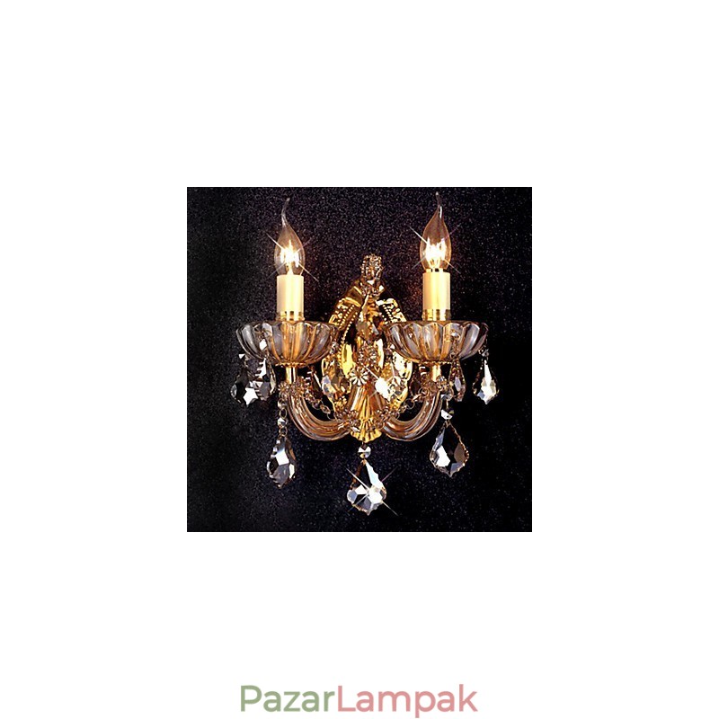 Elegáns kristály fali lámpa 2 lámpával