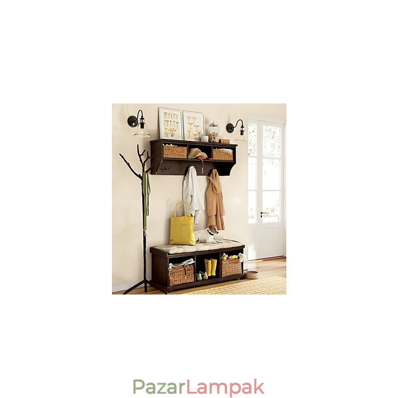 Természet ihlette vas fali lámpa átlátszó üveg ernyővel
