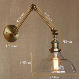 A LOFT stílusú tervező lámpa Modern üveg bronz Cafe dekoratív fali lámpa