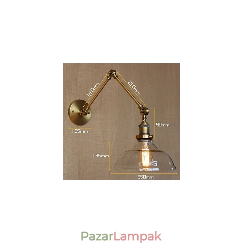 A LOFT stílusú tervező lámpa Modern üveg bronz Cafe dekoratív fali lámpa