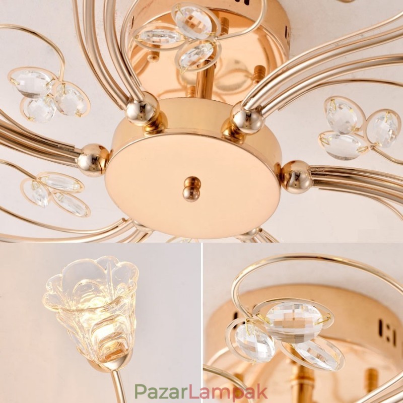 Művészi alumínium süllyesztett lámpák kristályokkal