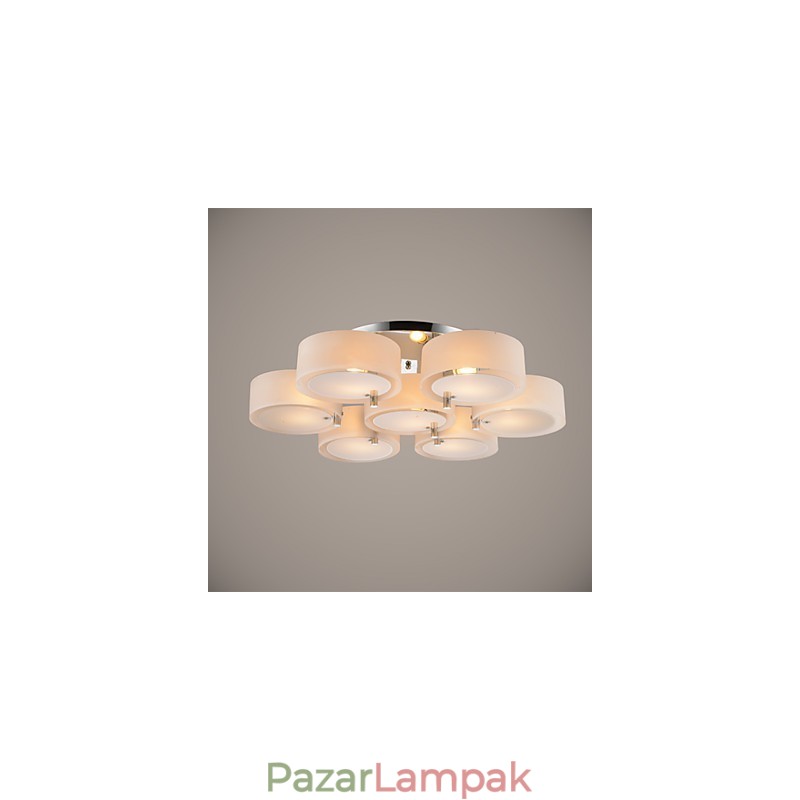 Süllyesztett szerelésű, modern, kortárs 7 lámpás mennyezeti könnyűfém