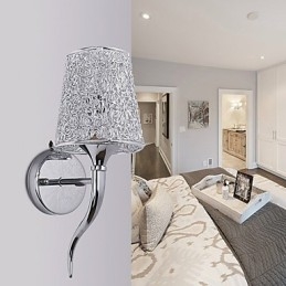 Ezüst éjjeli lámpa olvasó fali lámpák Vízcsapda háttértükör fény