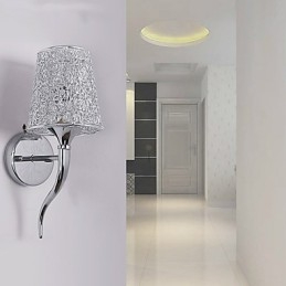 Ezüst éjjeli lámpa olvasó fali lámpák Vízcsapda háttértükör fény