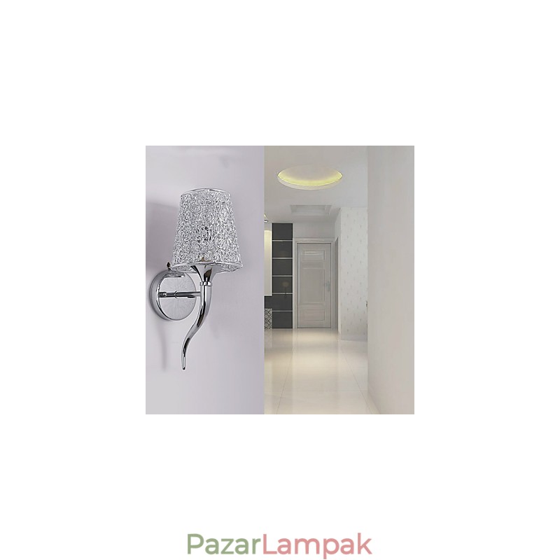 Ezüst éjjeli lámpa olvasó fali lámpák Vízcsapda háttértükör fény