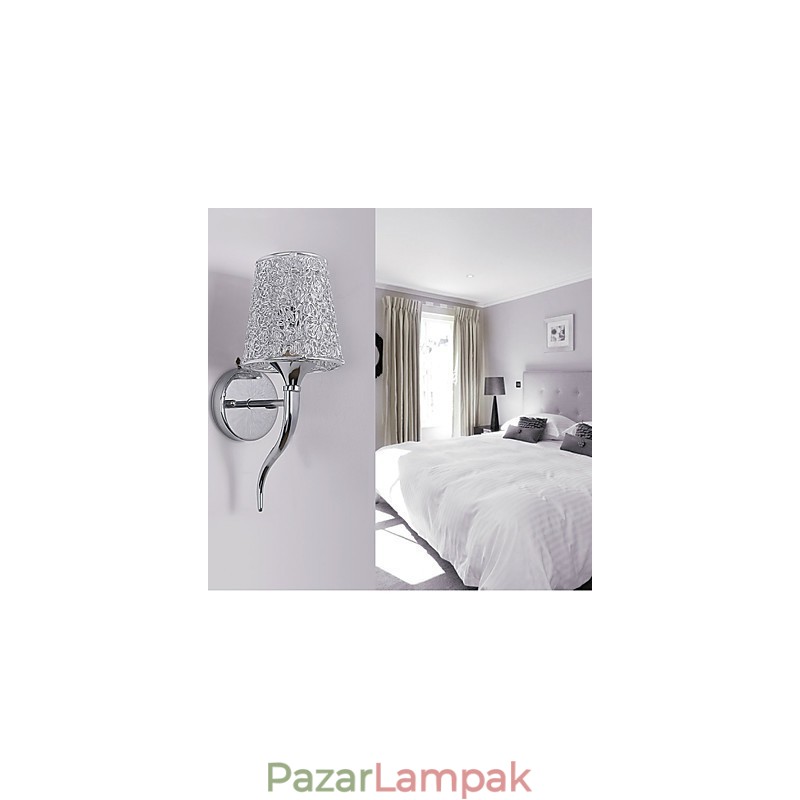 Ezüst éjjeli lámpa olvasó fali lámpák Vízcsapda háttértükör fény