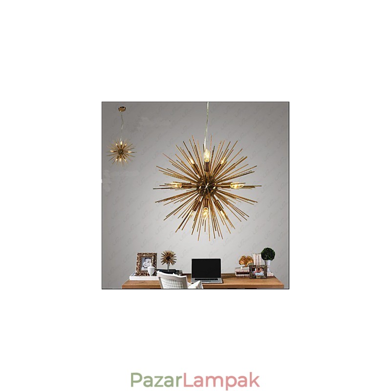 Retro Imitation Copper Creative line 10 Lights csillár