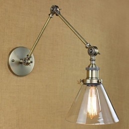 Vasbevonat bronz bárfolyosó étkező Hotel Vintage vaskaros üveg fali lámpa világítás