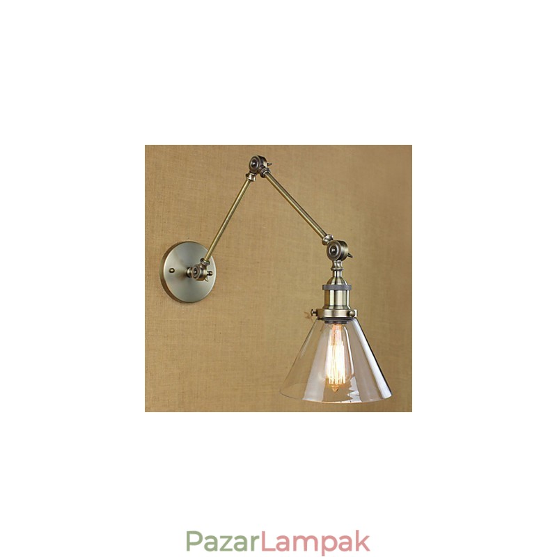 Vasbevonat bronz bárfolyosó étkező Hotel Vintage vaskaros üveg fali lámpa világítás