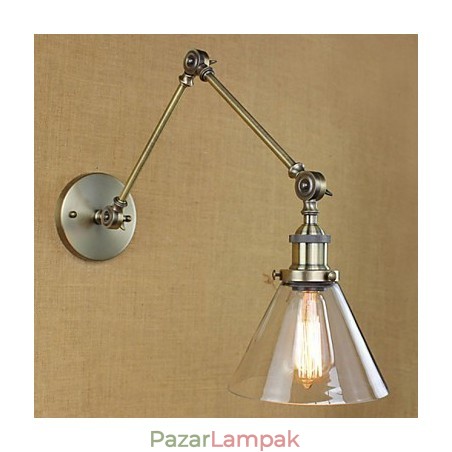 Vasbevonat bronz bárfolyosó étkező Hotel Vintage vaskaros üveg fali lámpa világítás