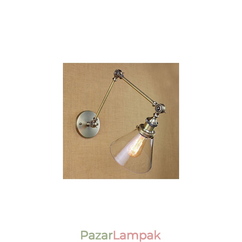 Vasbevonat bronz bárfolyosó étkező Hotel Vintage vaskaros üveg fali lámpa világítás