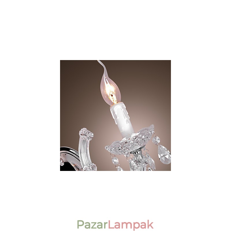 Elegáns kristály fali lámpa 2 lámpával