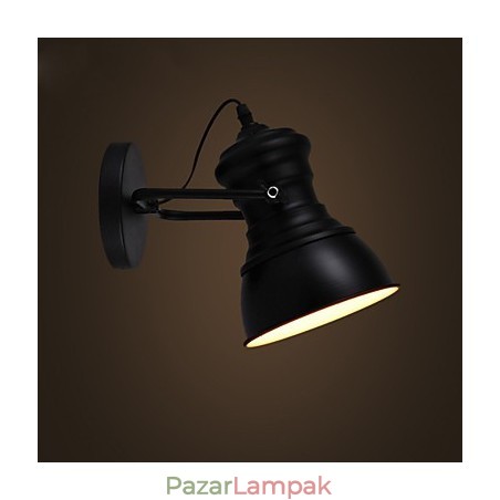 Art Deco falikar lámpa Ipari vas jelzőtábla Loft fali lámpa