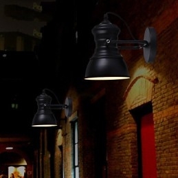 Art Deco falikar lámpa Ipari vas jelzőtábla Loft fali lámpa