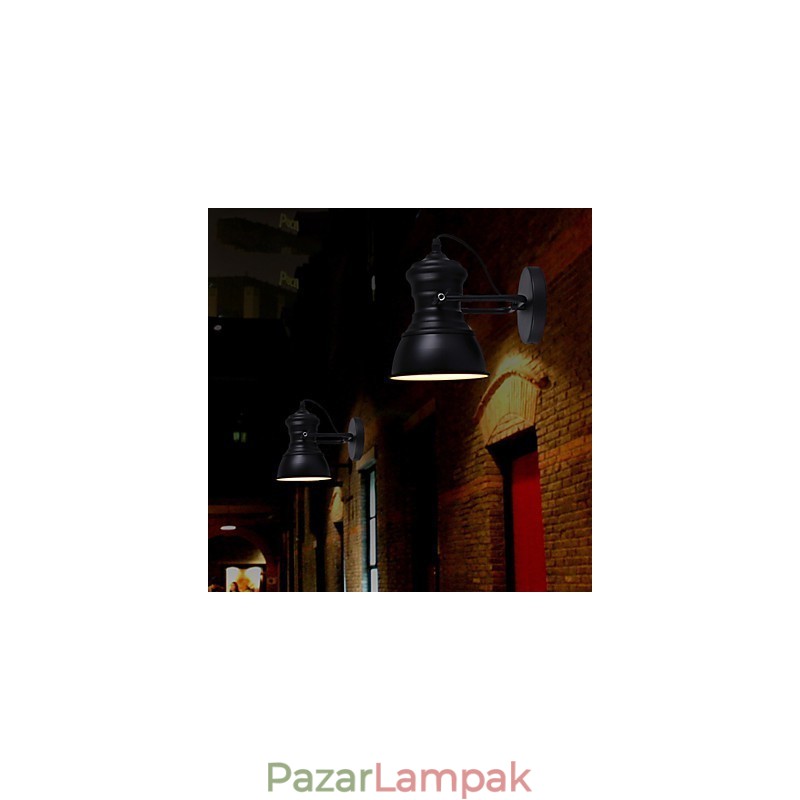 Art Deco falikar lámpa Ipari vas jelzőtábla Loft fali lámpa