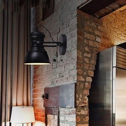 Art Deco falikar lámpa Ipari vas jelzőtábla Loft fali lámpa