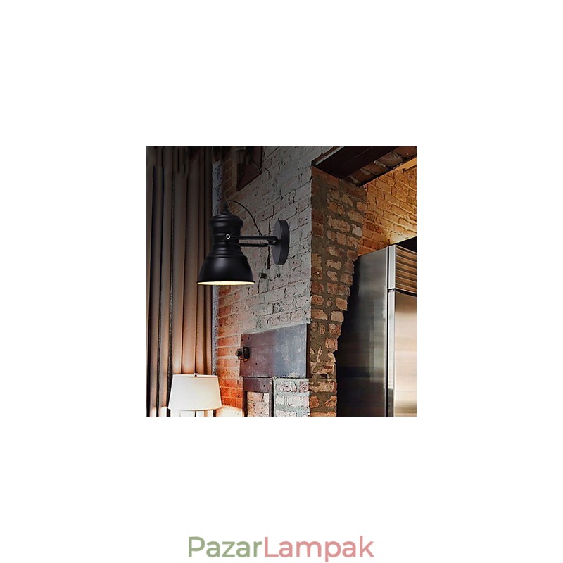 Art Deco falikar lámpa Ipari vas jelzőtábla Loft fali lámpa