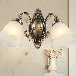 Retro üveg egyszerű európai modern elegancia kovácsoltvas fali lámpa