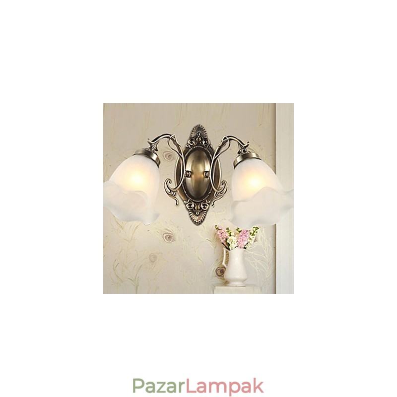 Retro üveg egyszerű európai modern elegancia kovácsoltvas fali lámpa