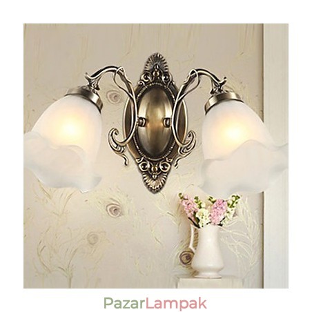 Retro üveg egyszerű európai modern elegancia kovácsoltvas fali lámpa Retro üveg egyszerű európai modern elegancia kovácsoltvas fali lámpa