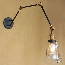 American Country Simple Retro üveg lámpaernyő három a hosszú kar csőfal hosszának beállításához