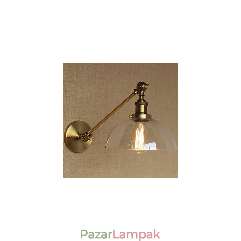 A vas üveg bronz sárgaréz kar stílusú retro kreatív amerikai country hall hálószoba fali lámpa