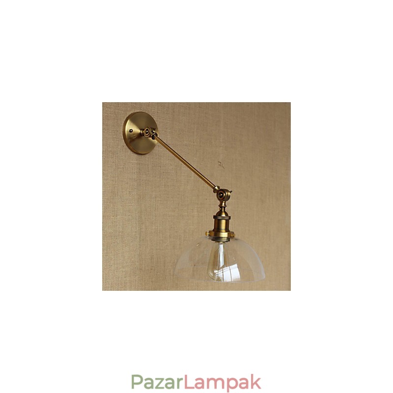 A vas üveg bronz sárgaréz kar stílusú retro kreatív amerikai country hall hálószoba fali lámpa