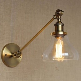 A vas üveg bronz sárgaréz kar stílusú retro kreatív amerikai country hall hálószoba fali lámpa