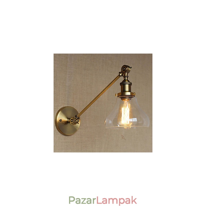 A vas üveg bronz sárgaréz kar stílusú retro kreatív amerikai country hall hálószoba fali lámpa