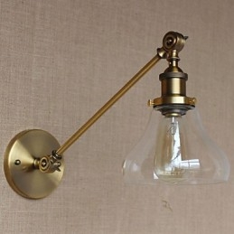 A vas üveg bronz sárgaréz kar stílusú retro kreatív amerikai country hall hálószoba fali lámpa