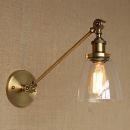 A vas üveg bronz sárgaréz kar stílusú retro kreatív amerikai country hall hálószoba fali lámpa