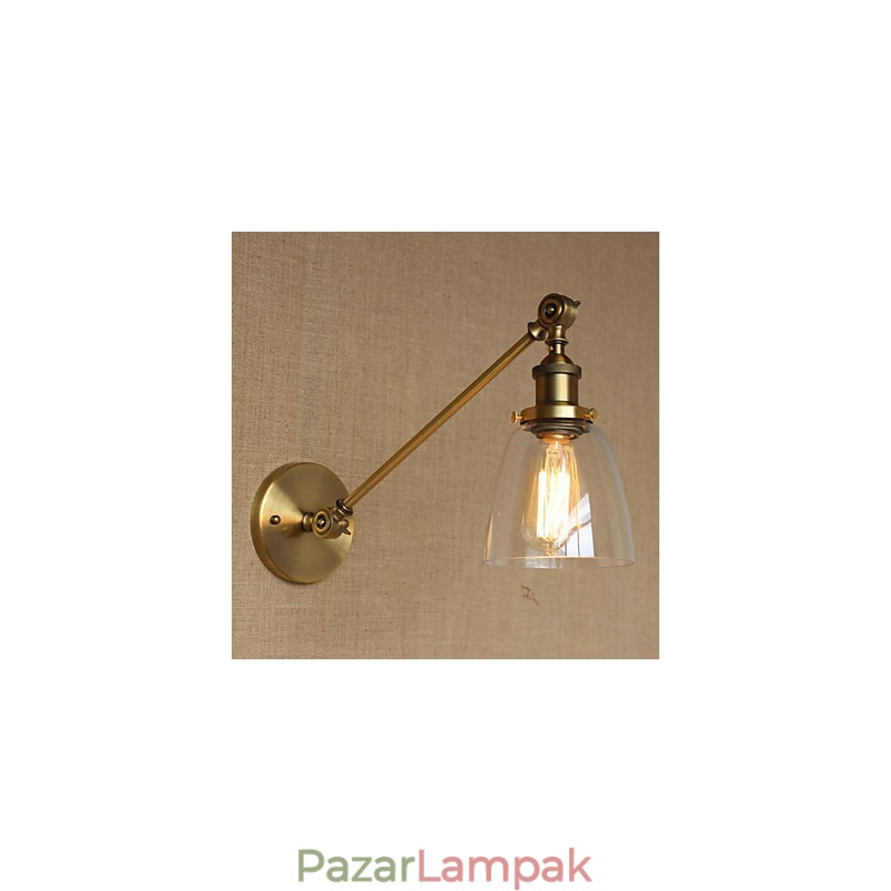 A vas üveg bronz sárgaréz kar stílusú retro kreatív amerikai country hall hálószoba fali lámpa