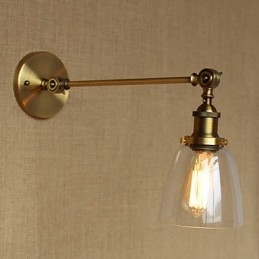 A vas üveg bronz sárgaréz kar stílusú retro kreatív amerikai country hall hálószoba fali lámpa