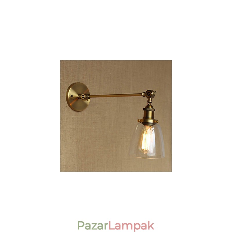 A vas üveg bronz sárgaréz kar stílusú retro kreatív amerikai country hall hálószoba fali lámpa