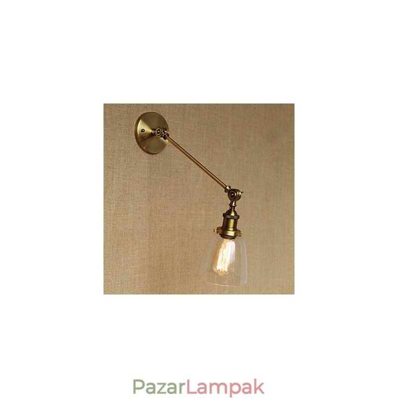 A vas üveg bronz sárgaréz kar stílusú retro kreatív amerikai country hall hálószoba fali lámpa