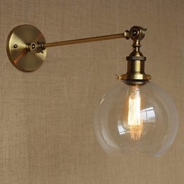 A vas üveg bronz sárgaréz kar stílusú retro kreatív amerikai country hall hálószoba fali lámpa