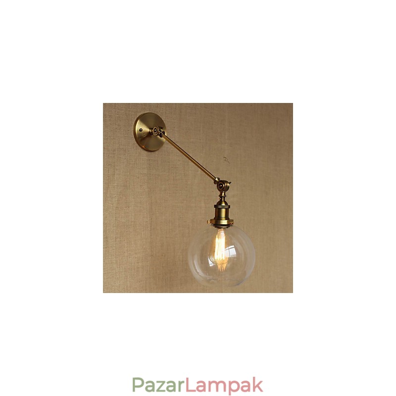 A vas üveg bronz sárgaréz kar stílusú retro kreatív amerikai country hall hálószoba fali lámpa