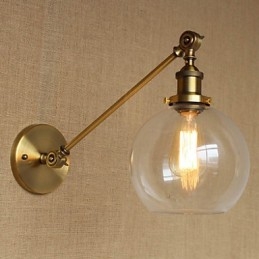 A vas üveg bronz sárgaréz kar stílusú retro kreatív amerikai country hall hálószoba fali lámpa