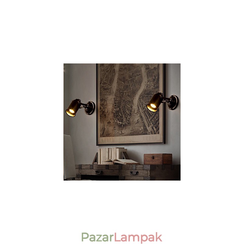 Vintage fali lámpa Ipari fekete kovácsoltvas fali lámpa Retro Econce Fixturedison lámpa folyosó fali világítás