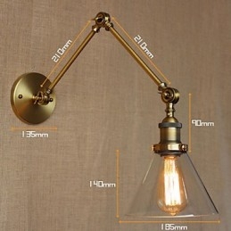 Retro Vintage Store Exkluzív tervezésű, modern bronz templom előcsarnokában díszített hálószoba fali lámpa