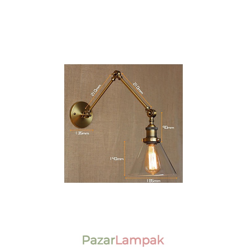 Retro Vintage Store Exkluzív tervezésű, modern bronz templom előcsarnokában díszített hálószoba fali lámpa