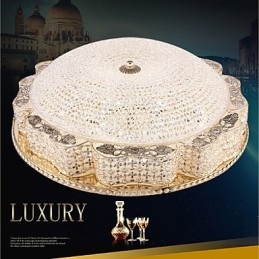 Modern luxus kristály mennyezetre szerelt fényelnyelő kupola fény átmérője 50cm
