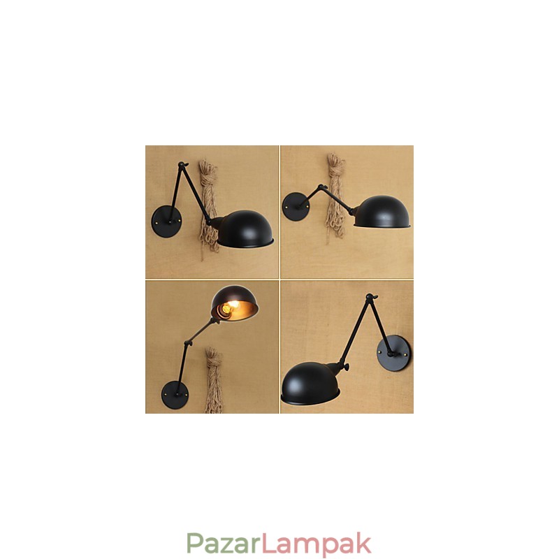 Ipari stílusú, minimalista, hosszú karú, dupla személyiségű Ills Éjjeli étkező dekoratív falikar
