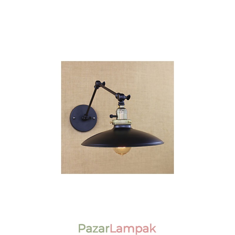 Amerikai minimalista ipari vas hosszú karú fali lámpa kapcsolóval