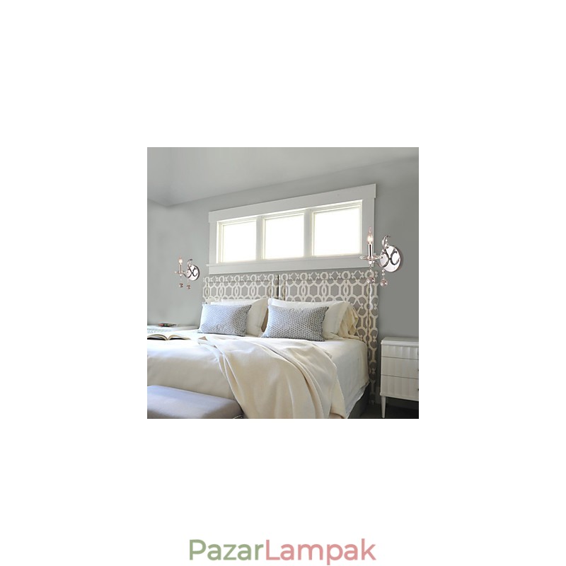 Ezüstszínű kristály fali lámpa 1 lámpával