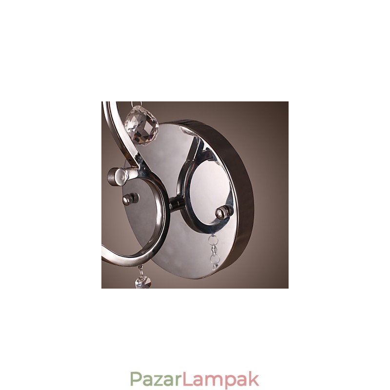 Ezüstszínű kristály fali lámpa 1 lámpával