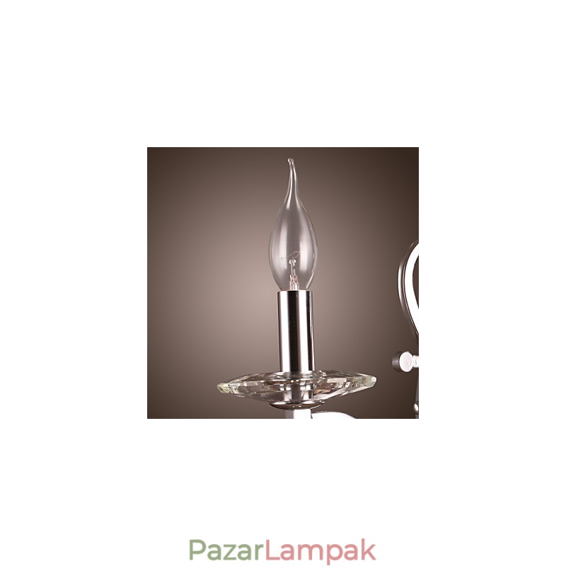 Ezüstszínű kristály fali lámpa 1 lámpával