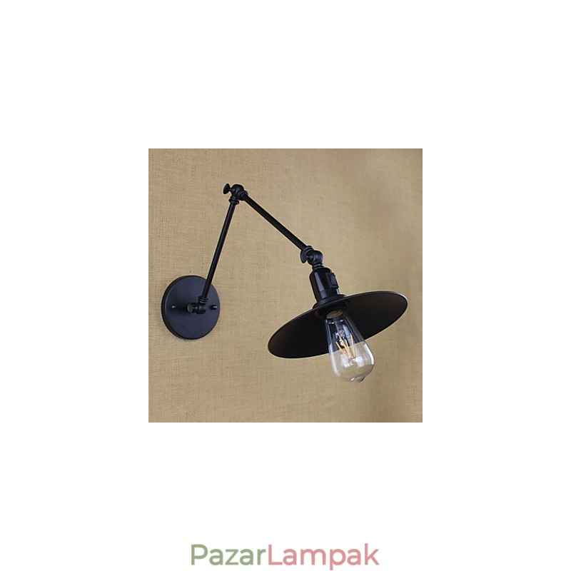 Retro matt fekete öv hosszú karú dupla kapcsoló fal