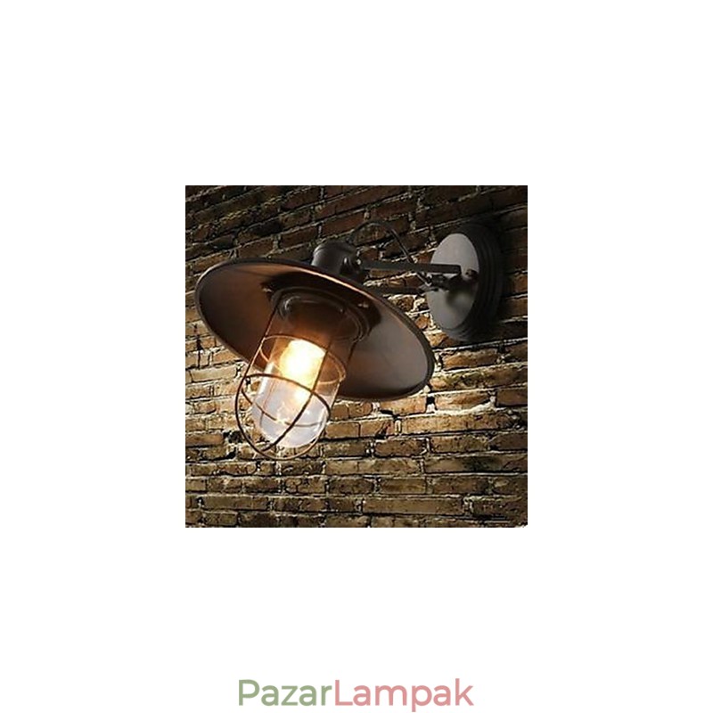 Amerikai vidéki személyiség szerződéses stílusú raktári ketreces fali lámpa